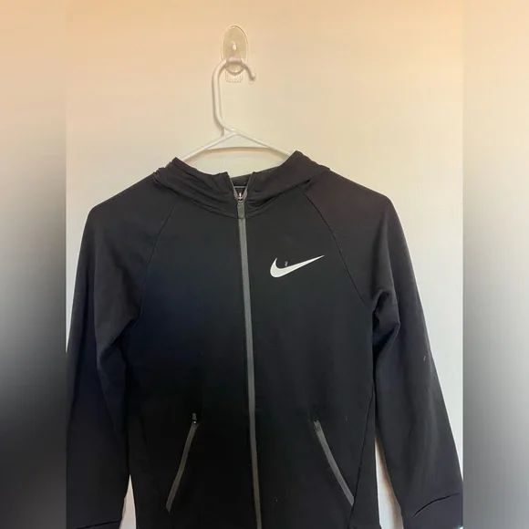 nike jacket womens M fullzip pockets preppy gym athletic‎ Minimalist black - Picture 2 of 7